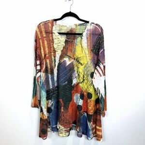 Jess & Jane Women's XL Abstract Artsy Tunic Top Flowy Made In USA